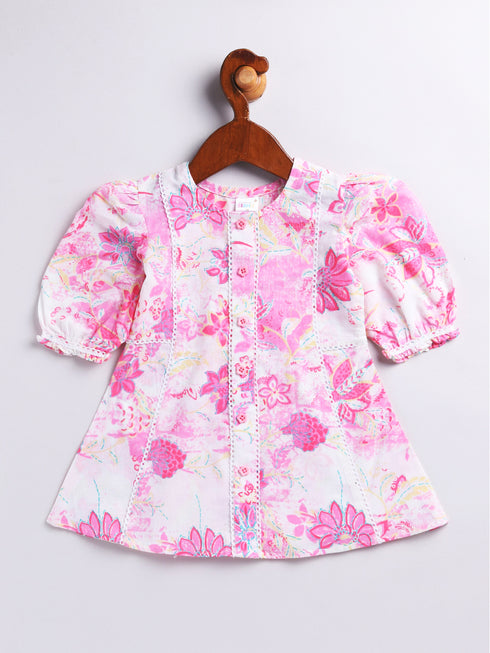 Girl's' Pink Kurta Set